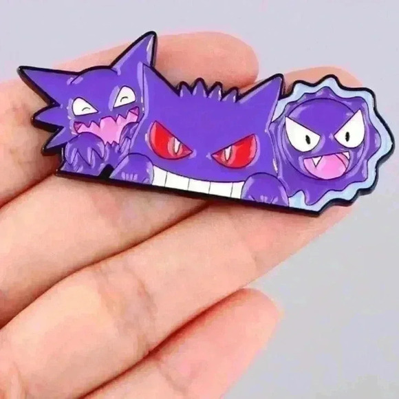 Gastly, Haunter, Gengar Evolution Enamel Pin Collection - Pokémon Fan's Favorite - Picture 2 of 6
